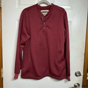 Chubbies Henley Fleece‎ Lined Long Sleeve Shirt Sz Large Burgundy Wanderers Club